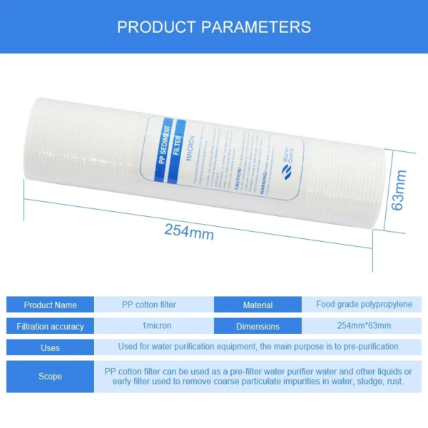 Novo Cartucho de Filtro PP Melt Blown Atacadista para Purificação de Água